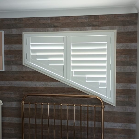 OUT OF SQUARE PVC PLANTATION SHUTTERS