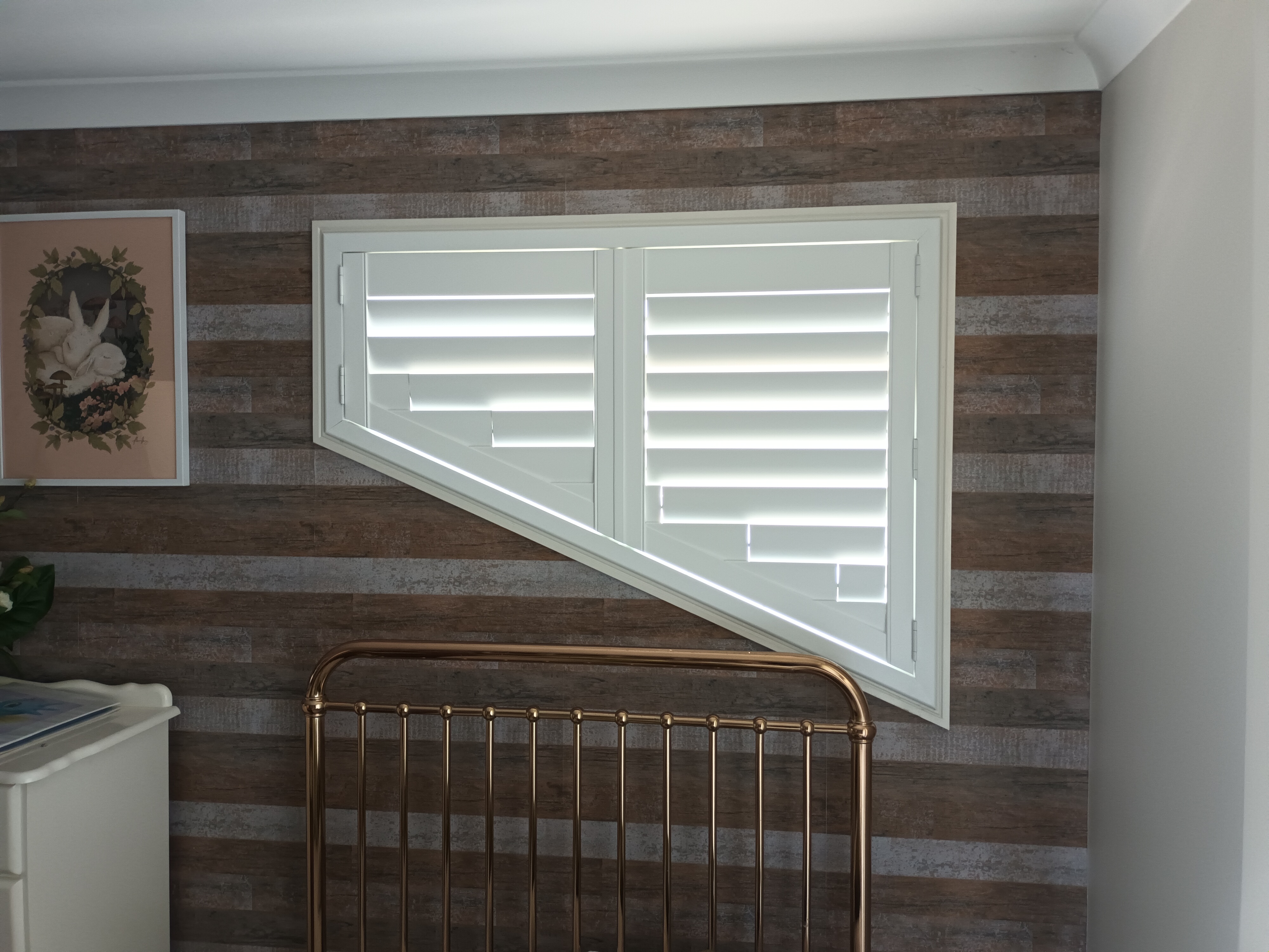 OUT OF SQUARE PVC PLANTATION SHUTTERS